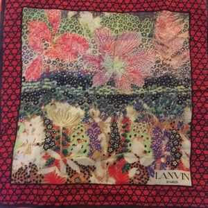 Gorgeous Vintage Lanvin Paris 100% silk scarf RARE